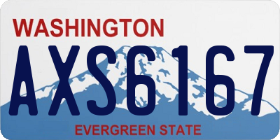 WA license plate AXS6167