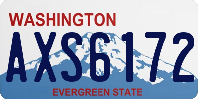 WA license plate AXS6172