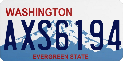 WA license plate AXS6194
