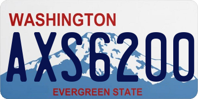 WA license plate AXS6200