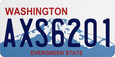 WA license plate AXS6201