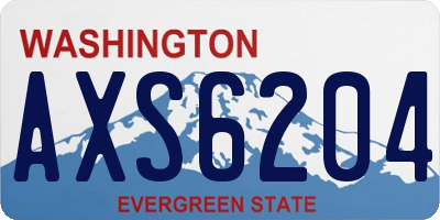 WA license plate AXS6204