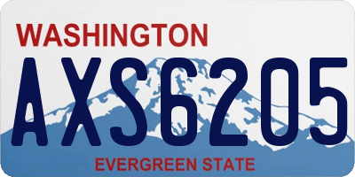 WA license plate AXS6205