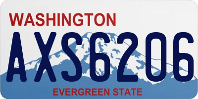 WA license plate AXS6206