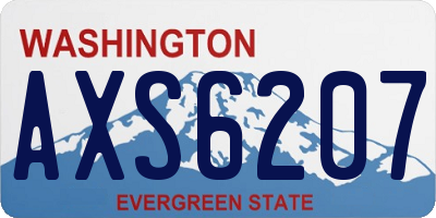 WA license plate AXS6207