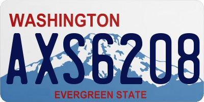 WA license plate AXS6208