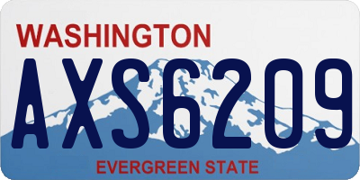 WA license plate AXS6209