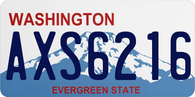 WA license plate AXS6216