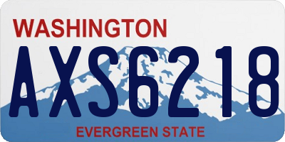 WA license plate AXS6218