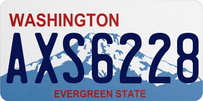WA license plate AXS6228