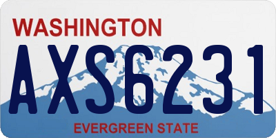 WA license plate AXS6231
