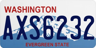 WA license plate AXS6232