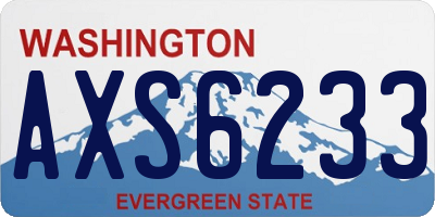 WA license plate AXS6233