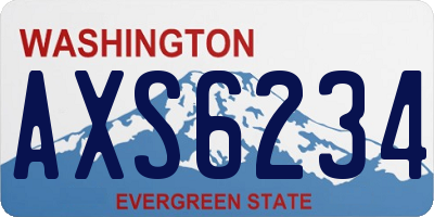WA license plate AXS6234