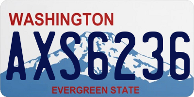 WA license plate AXS6236