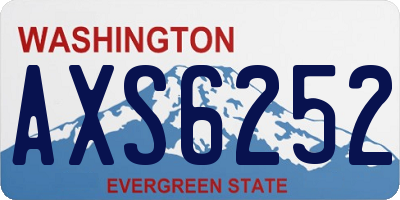 WA license plate AXS6252