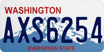 WA license plate AXS6254