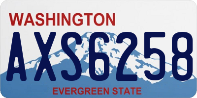 WA license plate AXS6258
