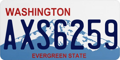 WA license plate AXS6259
