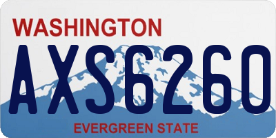 WA license plate AXS6260