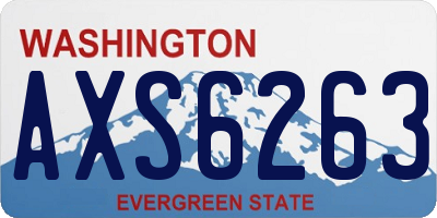 WA license plate AXS6263