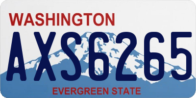 WA license plate AXS6265