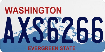 WA license plate AXS6266