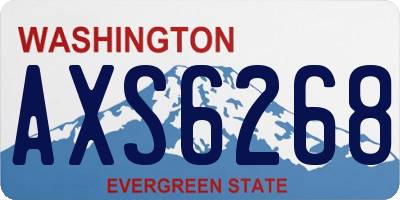 WA license plate AXS6268