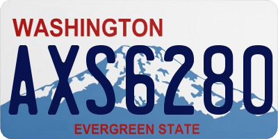 WA license plate AXS6280