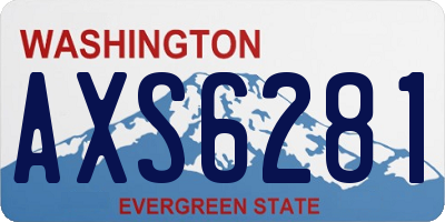 WA license plate AXS6281