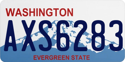 WA license plate AXS6283