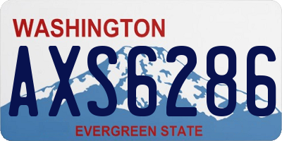 WA license plate AXS6286