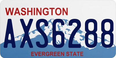 WA license plate AXS6288
