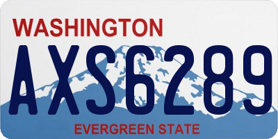 WA license plate AXS6289