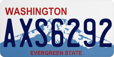 WA license plate AXS6292