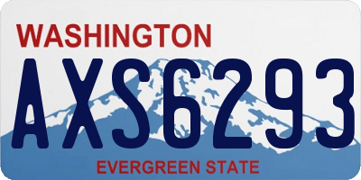 WA license plate AXS6293