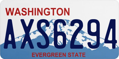WA license plate AXS6294