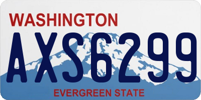 WA license plate AXS6299