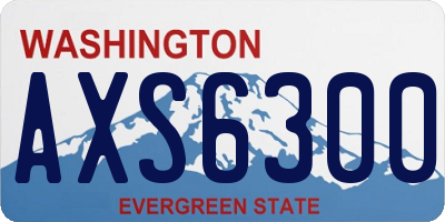 WA license plate AXS6300