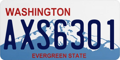 WA license plate AXS6301