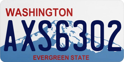 WA license plate AXS6302