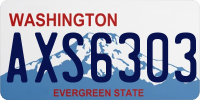 WA license plate AXS6303