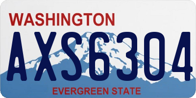 WA license plate AXS6304