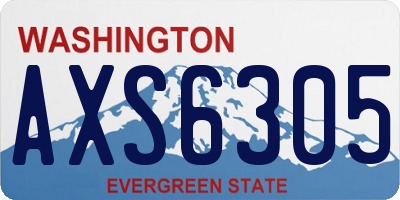 WA license plate AXS6305