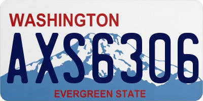 WA license plate AXS6306