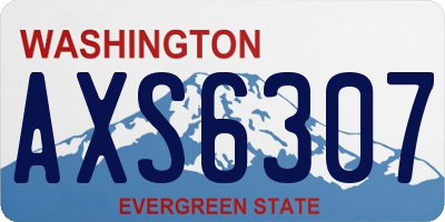 WA license plate AXS6307