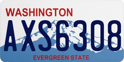 WA license plate AXS6308