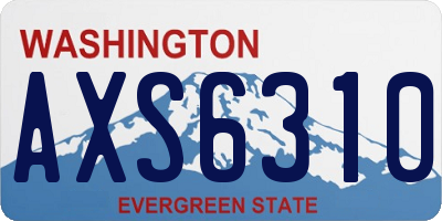 WA license plate AXS6310