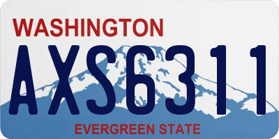 WA license plate AXS6311