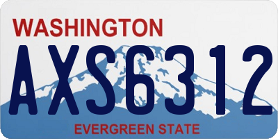 WA license plate AXS6312